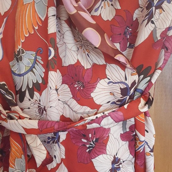 NEW ZARA WRAP KIMONO SHIRT, WITH TIE BELT- US M - Picture 2 of 4